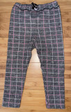 Pantaloni casual fata ZARA carouri roz/negru bumbac 2/3 ani noi, 2-3 ani