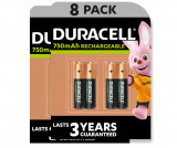 Cumpara ieftin Acumulatori, Baterii reincarcabile Duracell AAA (pachet de 8), 750 mAh NiMH, 1000 de cicluri - NOU