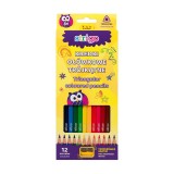 Creioane colorate Strigo cu ascutitoare, 12 culori set