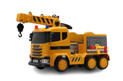 Camion electric cu functie de macara, Kinderauto Costrucktor 140W 12V 10Ah, culoare Galbena foto