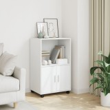 VidaXL Dulap cu roți, alb, 55x40x91 cm, lemn prelucrat