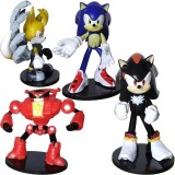 Set 4 Figurine Articulate de colectie V1, Sonic, Tails, Shadow, Omega, 7.5Cm