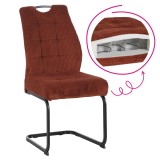 Cumpara ieftin Scaun dining textil caramiziu metal negru Kelma 46x62,5x97 cm