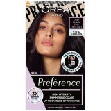 Vopsea de par permanenta cu amoniac Preference Vivid Colours 2.013 Deep Black, 204ml, L&#039;Oreal Paris