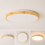Plafoniera LED Erste Woody 45W 50cm, Design Modern Aspect Lemn, 3CCT 3000K-6000K, Corp Iluminat Elegant pentru Living, Dormitor, Eficienta 500mm