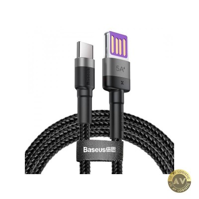 Cablu Date si Incarcare USB-A - USB-C Baseus Cafule HW Quick Charging 40W 1m Gri CATKLF-PG1 foto