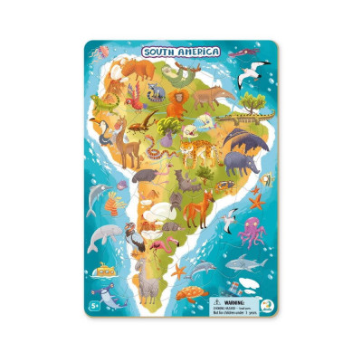 Puzzle cu rama - America de Sud (53 piese) PlayLearn Toys foto