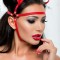 MSD38-3 Masca fetish din benzi elastice cu urechi de pisicuta