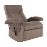 Cumpara ieftin Fotoliu recliner cu telecomanda, functie electrica de vibratie, textil maro, Suarez, 90x60x95 cm