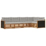 vidaXL Set de canapele de exterior 5 pcs Natural și gri deschis 3383344