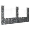 VidaXL Coș gabion în formă de U cu 3 stâlpi, 260x20x150 cm, fier
