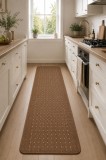 Cumpara ieftin Traversa Festonata Premium Stanford Chestnut Sugar Maro 67x200cm Antiderapant Tesatura Plata Greceasca