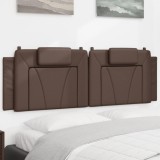 vidaXL Pernă pentru tăblie pat, maro, 160 cm, piele artificială