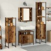VidaXL Set de mobilier pentru baie 4 pcs Lemn vechi 33 x 33 x 185.5 cm 3332593