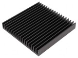 Radiator extrudat cu aripioare neagră 100mm x 100mm x 15mm