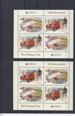 ROMANIA 2013 LP 1979 c EUROPA VEHICULE POSTALE PERECHE BLOCURI MNH foto