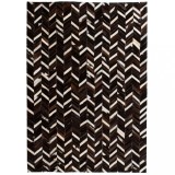 Cumpara ieftin Covor piele naturală, mozaic, 120x170 cm zig-zag Negru/alb