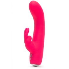 Vibrator Happy Rabbit Mini Rabbit, 12 Moduri Vibratii, Silicon, USB, Roz, 15 cm