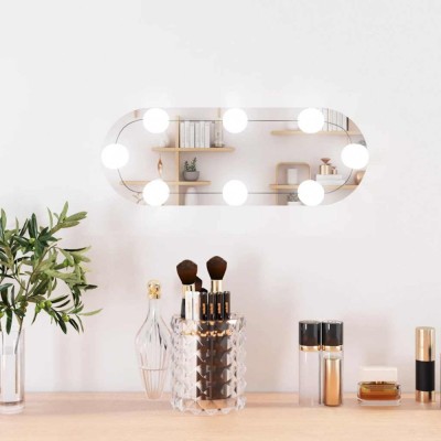 Oglindă de perete cu lumini LED 15x40 cm oval sticlă foto