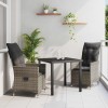 VidaXL Set de masă pentru grădină cu pernă 3 pcs Gri Rattan poli 3379548