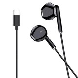 Cumpara ieftin Casti Audio cu Fir si Microfon Kakusiga KSC-1295, 1m Tip-C - Negru, Hoco