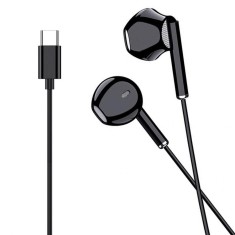 Casti Audio cu Fir si Microfon Kakusiga KSC-1295, 1m Tip-C - Negru