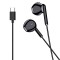 Casti Audio cu Fir si Microfon Kakusiga KSC-1295, 1m Tip-C - Negru