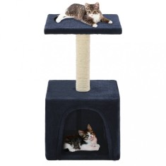 Gossi ansamblu pisici, stalpi din funie sisal, albastru inchis, 55 cm