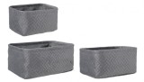 Cumpara ieftin Set 3 cosuri depozitare textil gri Averill 20x14x10 cm, 24x16x11 cm, 27x20x12 cm