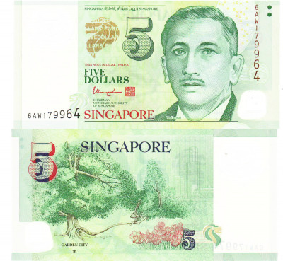 Singapore 5 Dolari 2021 P-47g UNC foto