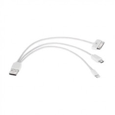 Cablu 3 in 1 USB incarcare si transfer date, mufa micro usb, Lightning, 30 pini foto