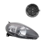 Far Fiat Punto Grande (199) Sport 11.2008-02.2012 TYC partea Dreapta, cu rama neagra, tip bec H4, reglaj electric