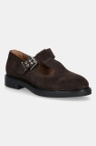 Bianco pantofi de piele &icirc;ntoarsă BIADDA culoarea maro, cu toc plat, 11252229
