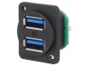 Conector USB A 3.0 Soclu Dublu CLIFF DS1017-01-20NA8 Montare Panou 1.27mm