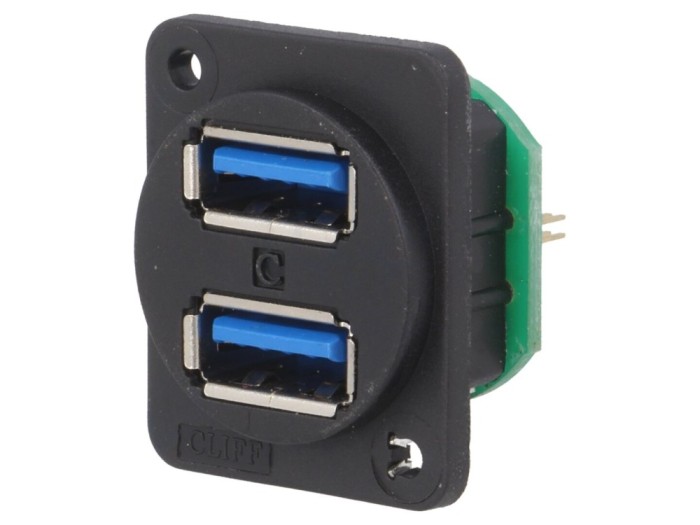 Conector USB A 3.0 soclu, duble