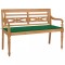 vidaXL Bancă Batavia cu pernă verde, 120 cm, lemn masiv tec 3062159