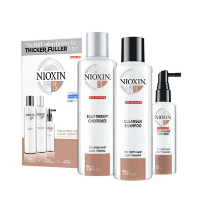 Kit impotriva caderii parului, Nioxin, System 3, Sampon 150 ml + Balsam 150 ml + Tratament 40 ml foto