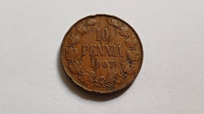 Finlanda 10 Pennia 1907