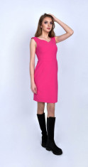 Rochie eleganta fara maneci Fuchsia foto