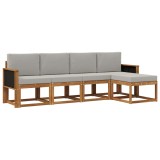 vidaXL Set de canapele de exterior 5 pcs Natural și gri deschis 3385122