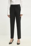 Answear Lab pantaloni de costum drepți culoarea negru, fason tigareta, high waist