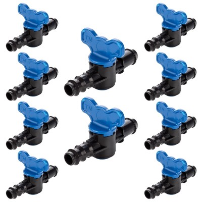 Set 10 x Robinet din plastic pentru teava picurare cu reductie si stut, Nr-7639, 20 x 20 mm foto