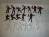Bnk jc Lot 20 figurine neidentificate 54 mm - cowboy si indieni