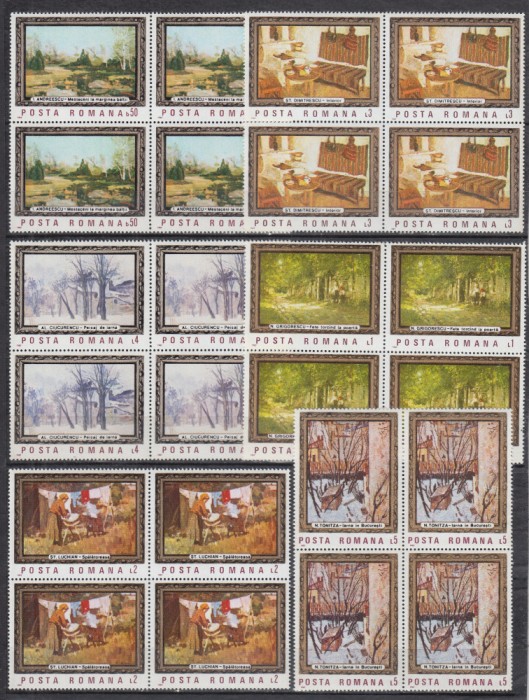 1987 LP 1177 REPRODUCERI DE ARTA DIN MUZEUL NATIONAL BUCURESTI BLOCURI DE 4 MNH