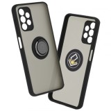 Husa Antisoc Samsung Galaxy A13 4G cu Inel Rotativ Stand, Negru, TPU + Policarbonat Glinth