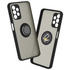 Husa Antisoc Samsung Galaxy A13 4G cu Inel Rotativ Stand, Negru, TPU + Policarbonat Glinth