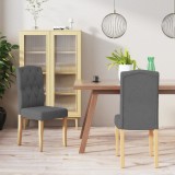 Cumpara ieftin Scaune de bucătărie, 2 buc., gri &icirc;nchis, material textil