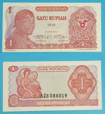 Indonezia (p#102) 1 Rupiah 1968 &#039;Seria Sudirman&#039; UNC serie: AZB 086019