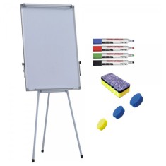 Pachet Flipchart magnetic, 70x100 cm Premium, inaltime ajustabila + accesorii: markere, burete, magneti (7 ani Garantie)