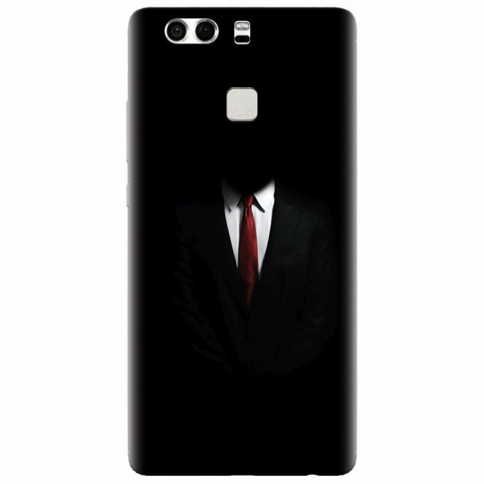 Husa silicon pentru Huawei P9, Mystery Man In Suit